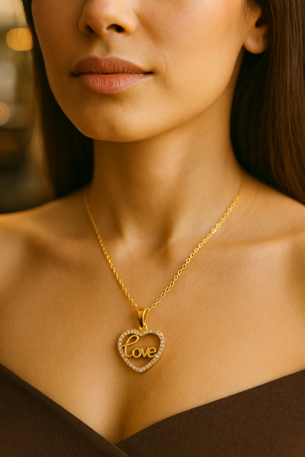 Eternal Love Heart Set – Artificial Jewellery Pendant & Earrings