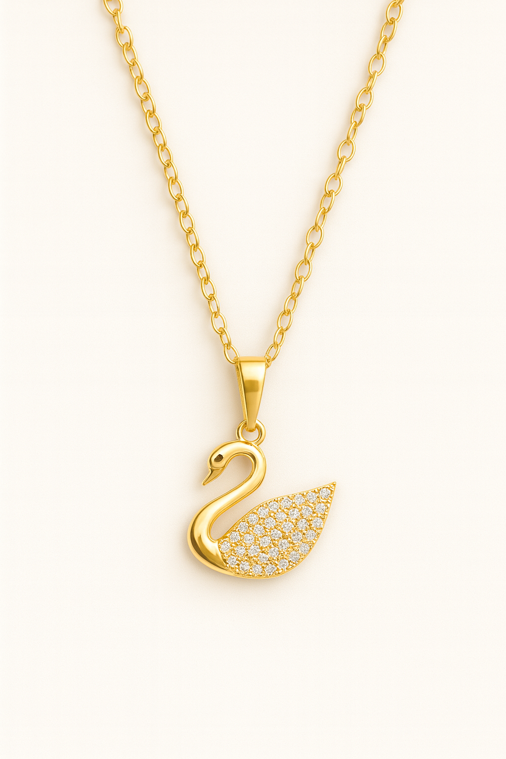 Golden Swan Grace Pendant – Crystal Artificial Jewellery