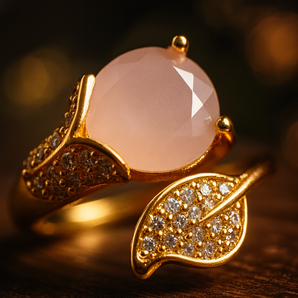 Blush Petal Ring – Elegant Artificial Jewelry with Pink Gemstone