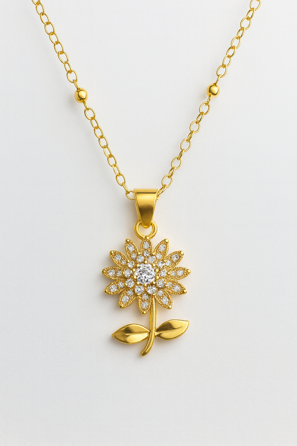 Sunflower Pendant Necklace & Earrings Gift Set – Gold Plated Jewellery