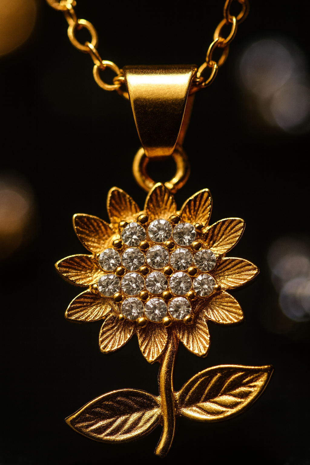 Sunflower Pendant Necklace & Earrings Gift Set – Gold Plated Jewellery